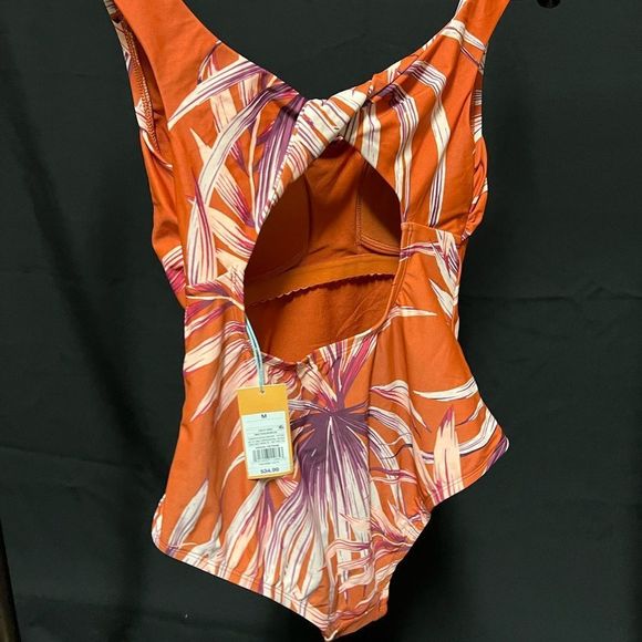 Orange one piece bathing suit - Picture 2 of 3